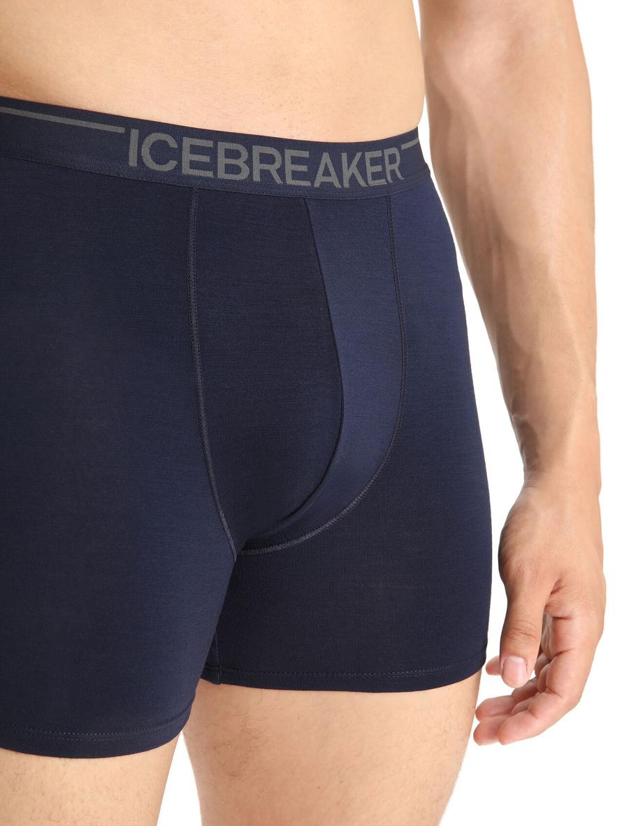 Sous Vêtement Icebreaker Merino Anatomica Boxers Homme Bleu Marine | FR 1315QMAZ